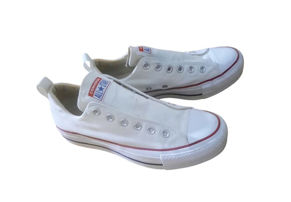 Converse Womens White Chuck Taylor All Star Lift Slip Sneakers Size 8